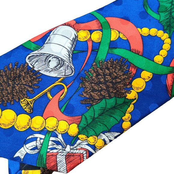 Ties In Disguise Mens Christmas Holiday Necktie Silk Ugly Sweater Party Xmas Tie - Picture 2 of 6